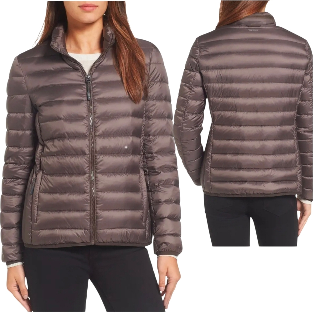 TUMI Pax On The Go Women's Small Packable Quilted Down Puffer Jacket Pillow
